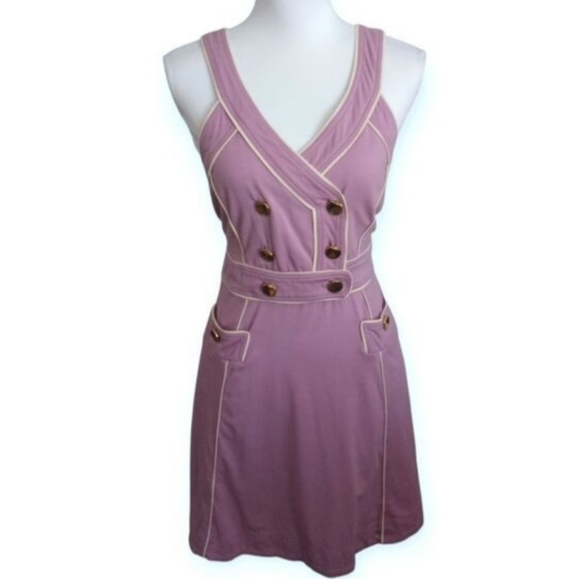 Marc By Marc Jacobs Dresses & Skirts - Marc By Marc Jacobs Purple & Cream Double-Breasted Mini Dress Sz.M EUC